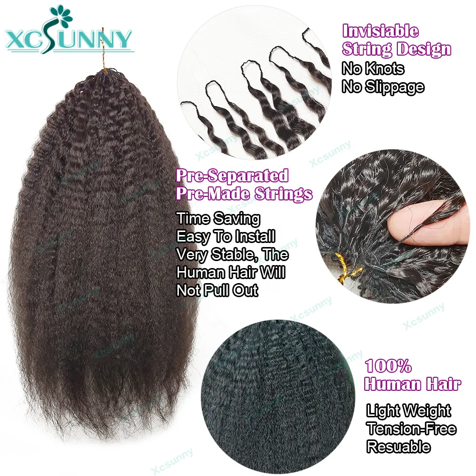 ريشة الكروشيه الشعر البشري غريب مستقيم قبل فصل Knotless الكروشيه وصلات شعر بشري لضفائر بوهو تجديل