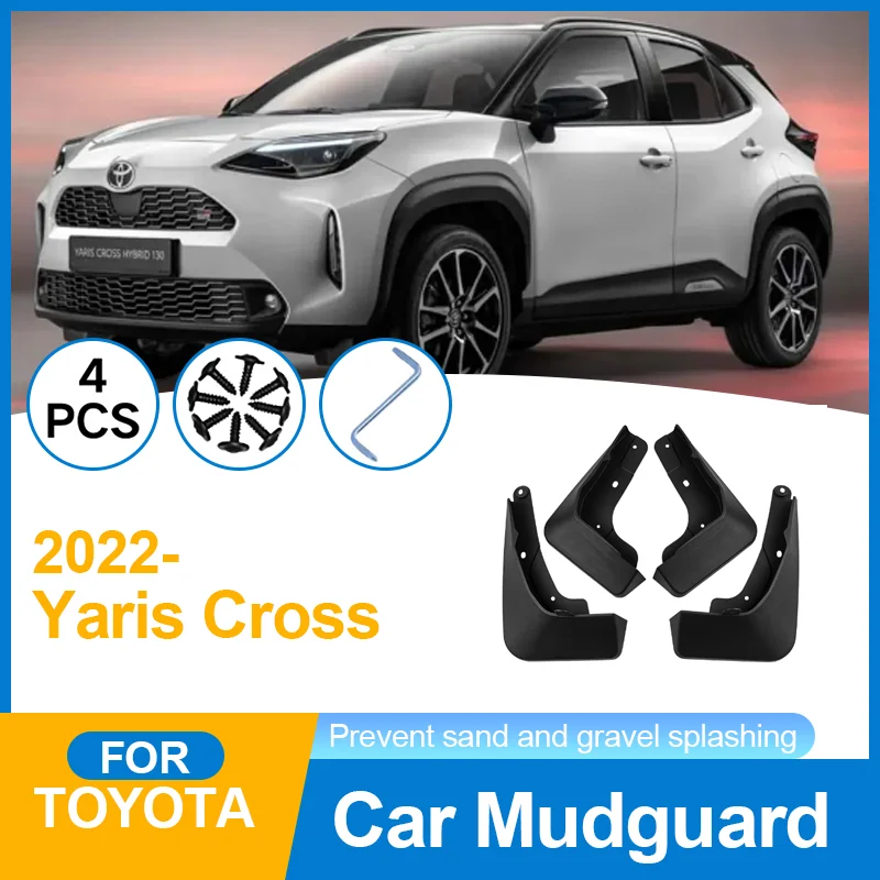 Car Mud Flaps Mudguards Anti-splash Fender Grade Front Rear Wheels Car Accessories Styling for Toyota Yaris cross 2022 2023 2024