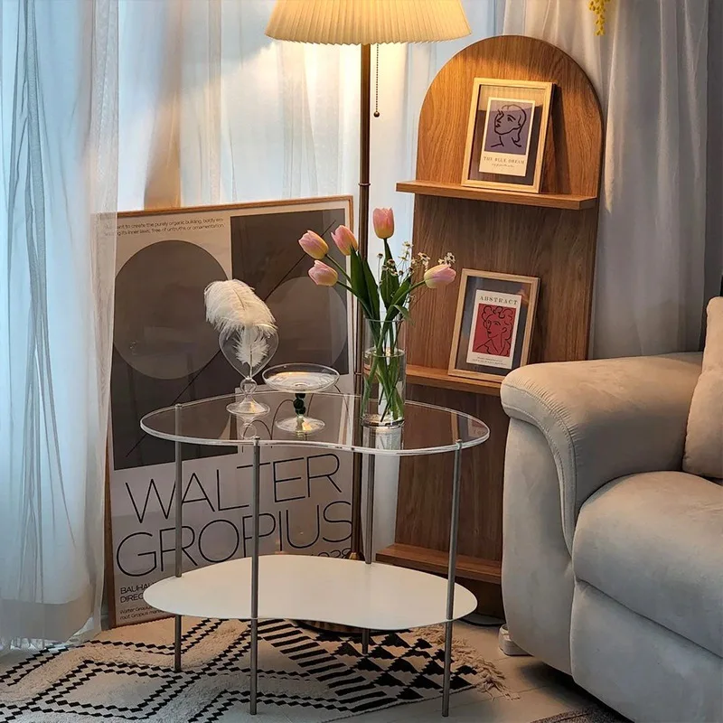 Acrylic Café Furniture Salontafel MHKFZ Apartment Corner Café Tables Transparent Modern Kitchen Work Café Tables Have A Meal