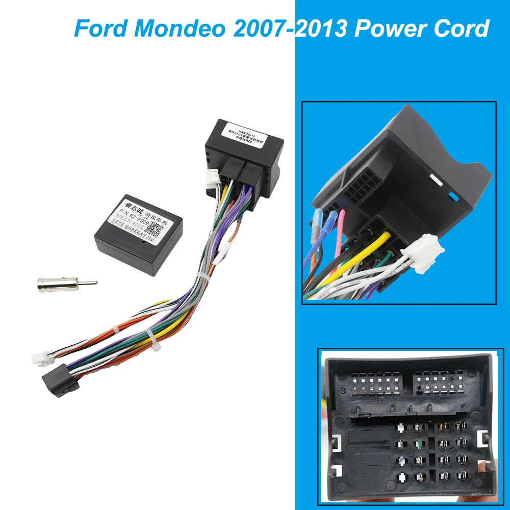 Para FORD Mondeo / Fiesta / Focus / S-MAX Android Radio de coche Canbus Box decodificador adaptador de arnés de cableado Cable de alimentación FD01/FD02