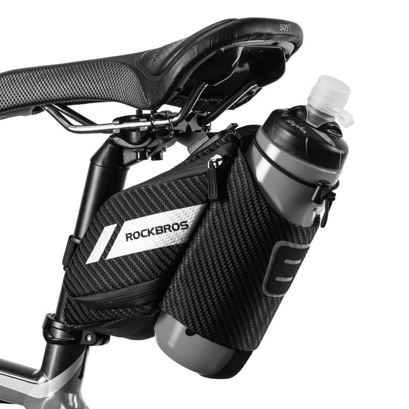 ROCKBROS Fahrrad-Satteltasche Wasserflaschen-Tasche wasserdicht, 1.5L Fassungsvermögen Aufbewahrungstasche für Fahrradartikel MTB Rennrad-Zubehör