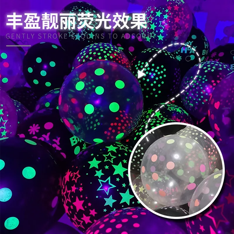 

Fluorescent Balloons Glow In The Dark Luminous Dots Latex Balloon For Birthday Wedding Party Decoration Kids Gifts Toys