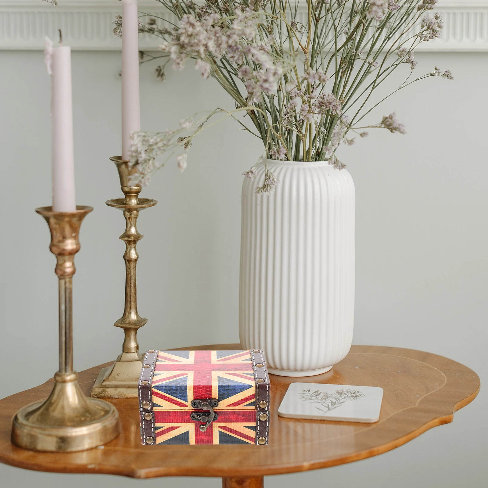 

Retro Wooden Jewelry Box Storage Case Medium Size Home Decor Gift for Families Friends Rings Necklaces Earrings Bracelets