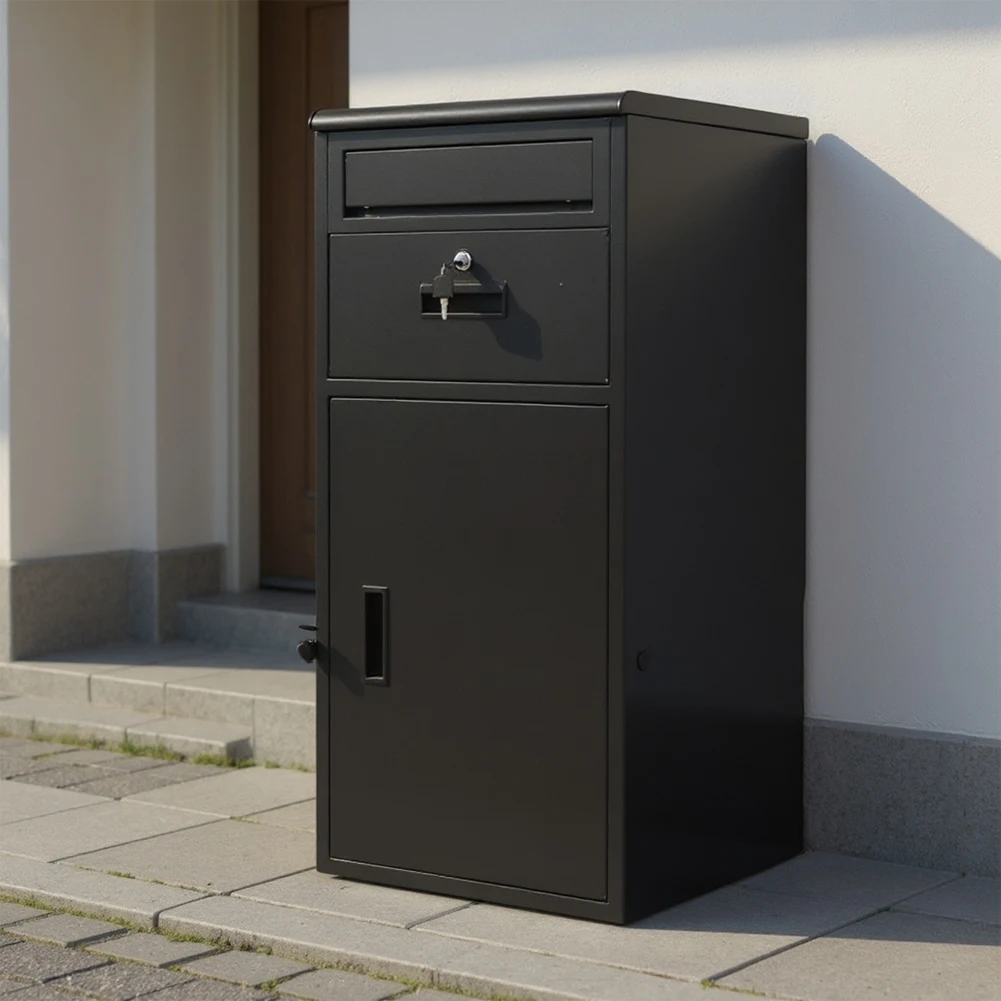 Package Delivery Box with Lockable Secure Anti-Theft Parcel Drop Boxes Rustproof Package Drop Container for Porch House Curbside
