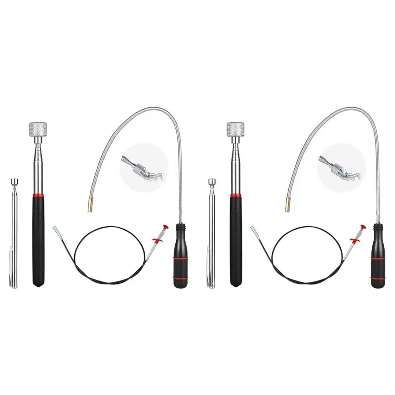 ABVG-8 Pack Telescoping Magnet Pick-Up Tool Set, Extendable Magnetic Telescoping Pickup Tool 1-15 LB & 23Inch Bendable Spring