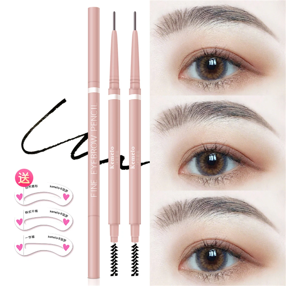 1,5 mm extrem feiner Augenbrauenstift, wasserfest, langlebig, schweißfest, automatisch drehbar, mit Pinsel, natürliches koreanisches Augenbrauen-Make-up, 1/3 Stück – Detail 6