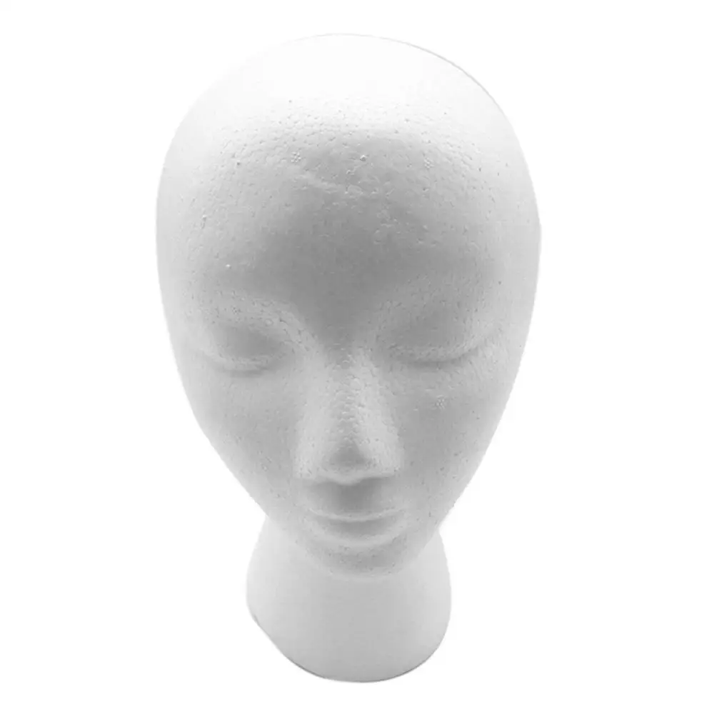 Foam Female Mannequin Head Hat Wig Holder Headwear Display Model Shooting Props Wig Hair Hat Headset Mannequin Head Display Rack