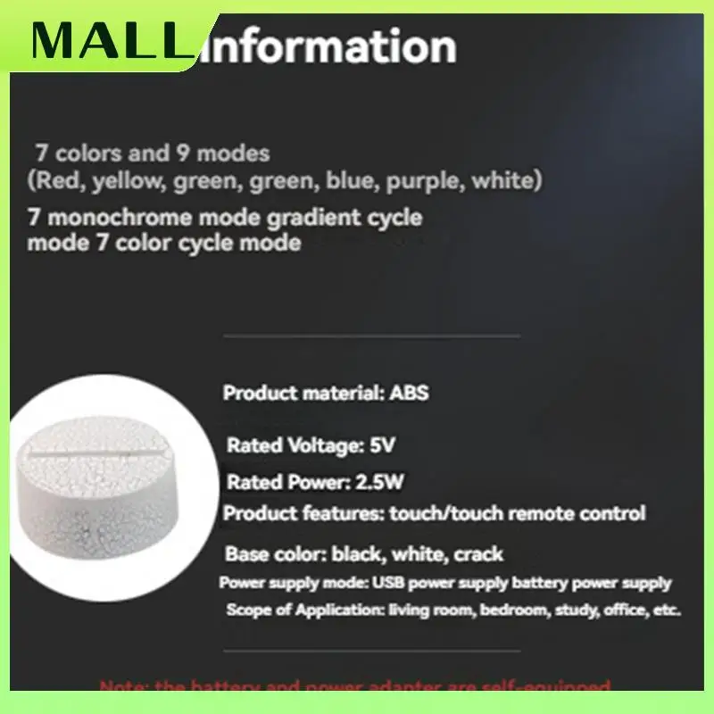 

MALL Crack Base LED Night Light Atmosphere Desk Lamp Sensing Touch Base For Room Decoration And Gifts