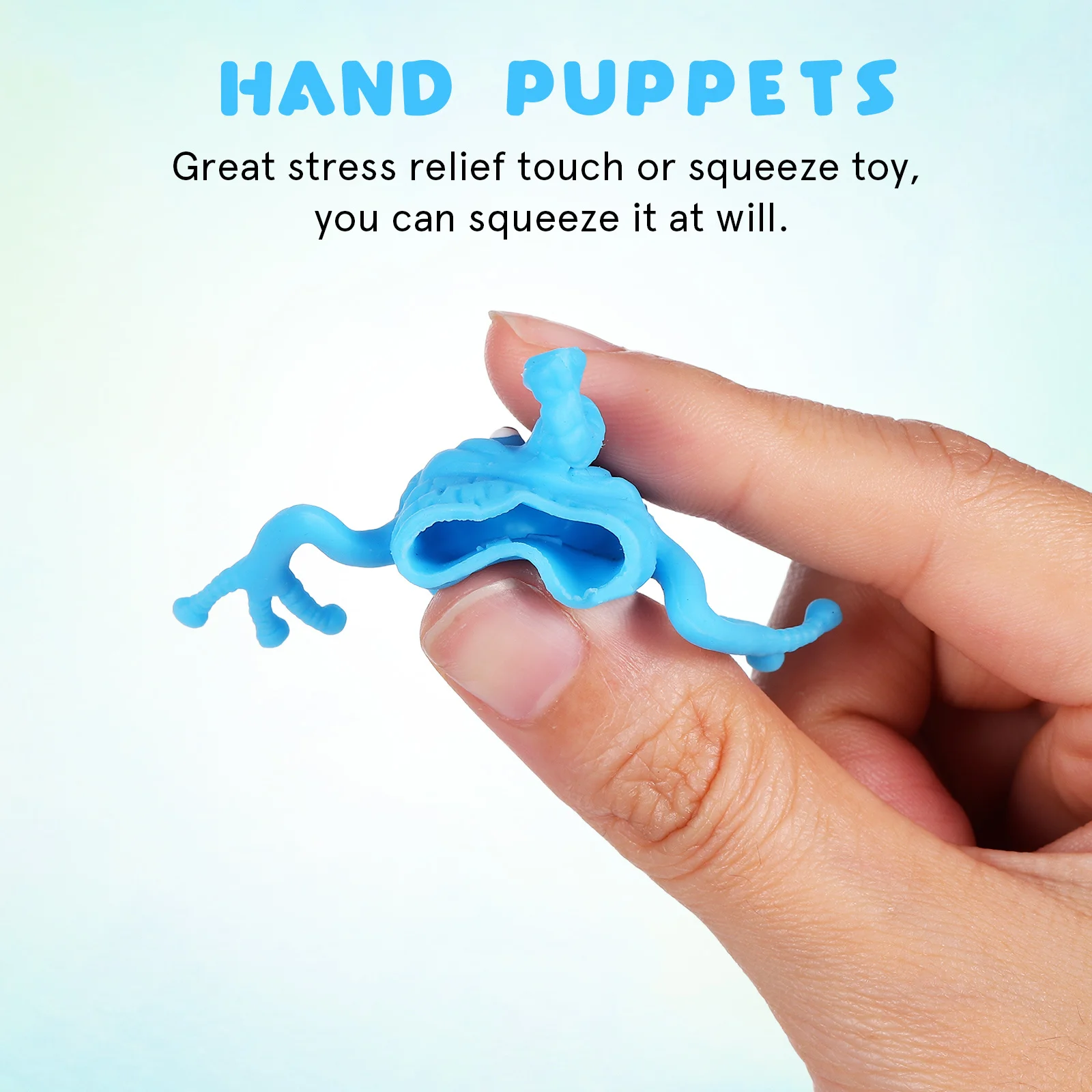 หุ่นนิ้วมือการ์ตูนรูปสัตว์ 6 ชิ้น ของเล่นเด็ก สนุกสนาน ทำจาก TPR ปลอดภัยสำหรับเด็ก