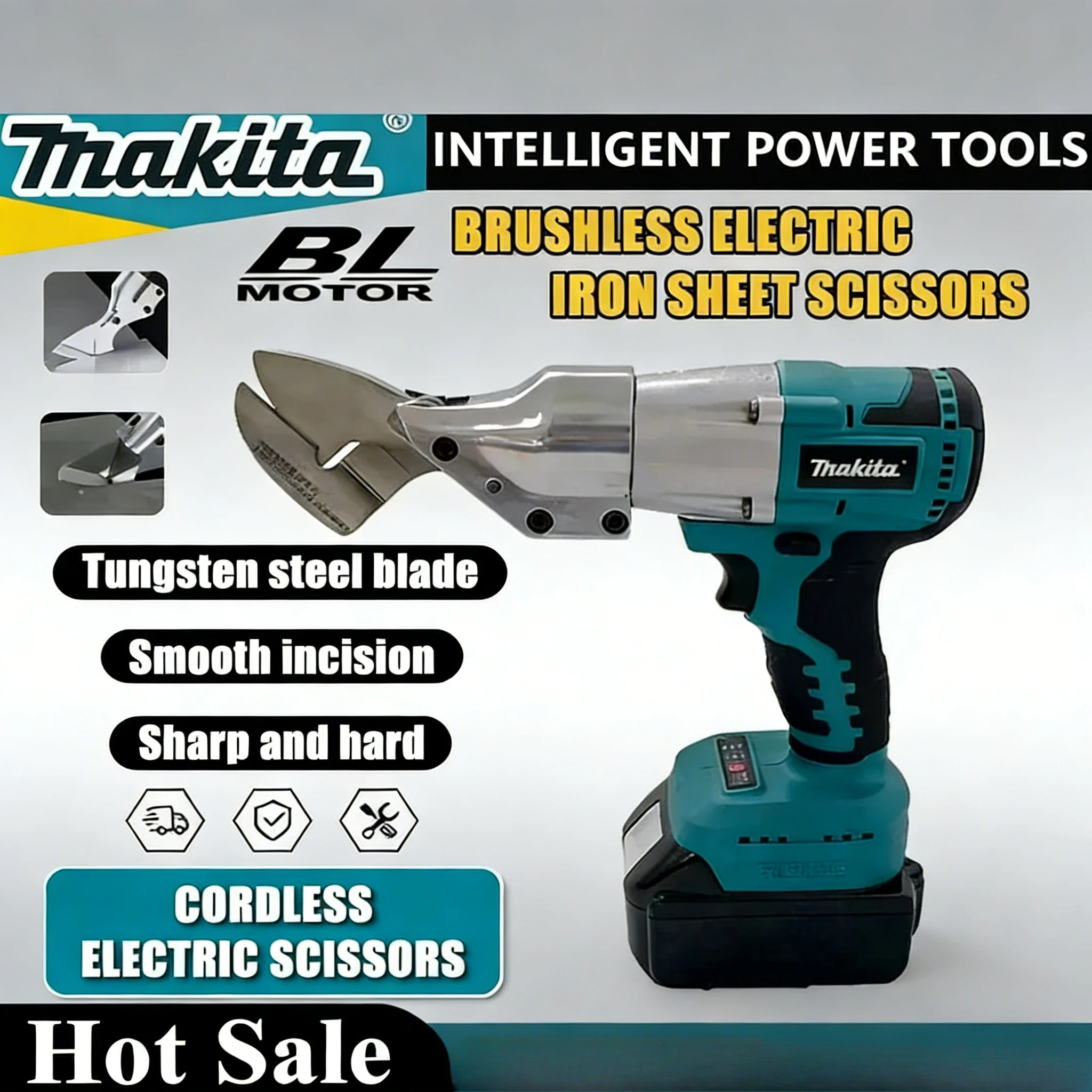 

Makita Electric Brushless Iron Scissors Machine Rechargeable Professional Metal Cutting Tool Sheet Shear Cutter 18V Power Tools