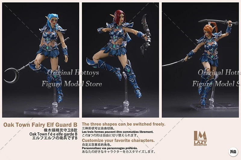 Lazy Monster 1/12 Scale Female Soldier Oak Town Faly Elves Guard WOW Series Character Full Set 6-inches Action Figure Doll