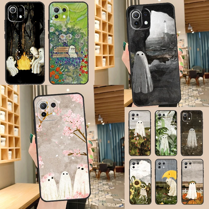 Cute Ghost Case For POCO F5 X3 X5 Pro F3 F4 GT M5s C40 Back Cover For Xiaomi 13 12 Lite 11T 12T Pro 12X