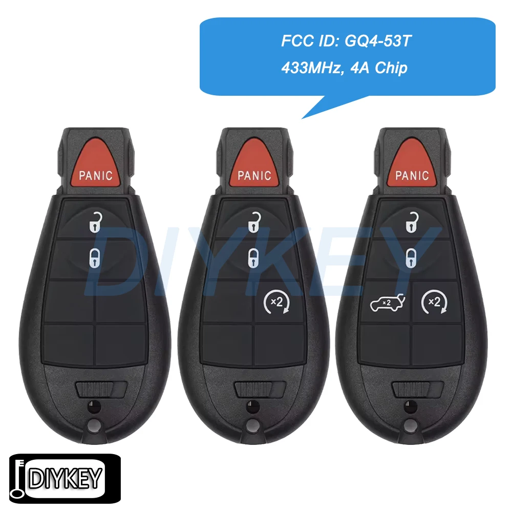 

3/4/5 кнопок дистанционного брелка 433 МГц 4A чип для Jeep Cherokee 2014 2015 2015 2017 2018 2019 GQ4-53T 68105083 68105081