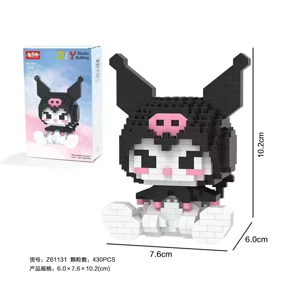 Hello Kitty Building Block Assembled Toys Decorative Ornament Sanrio Anime Figure Kuromi Model My Melody Children's Puzzle Gift