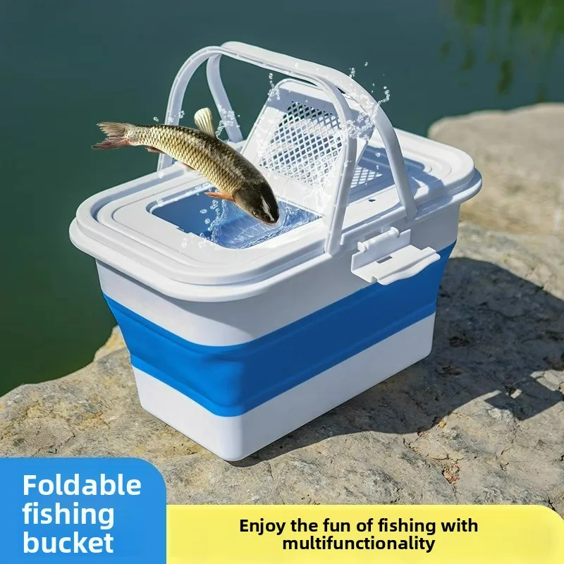 

Folding Fishing Bucket Multi functional Wild Fishing Special Live Fish Bag Outdoor Car Travel Bucket Storage Box