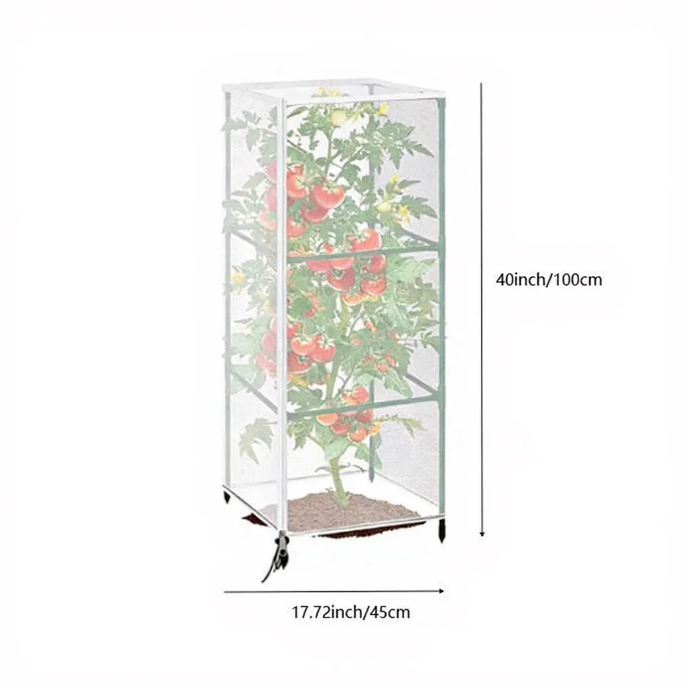 4PCS For Tomato Support Netting with Zipper and Drawstring PE Mesh for Bird and Barrier in Home Vegetable Gardens