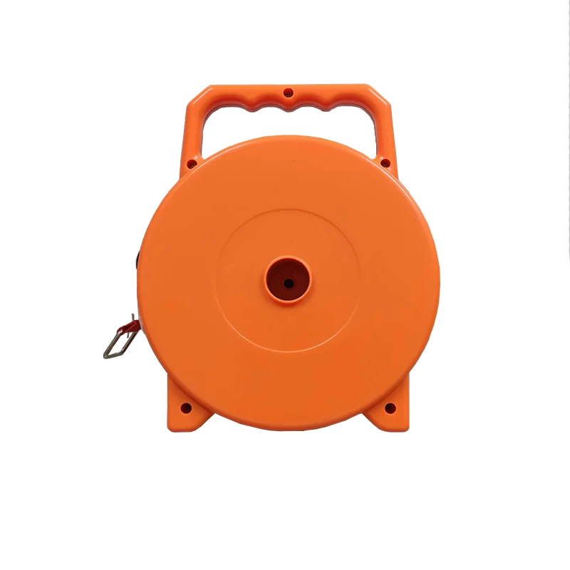 Warning tape in a box, 50 meters long, red in color.