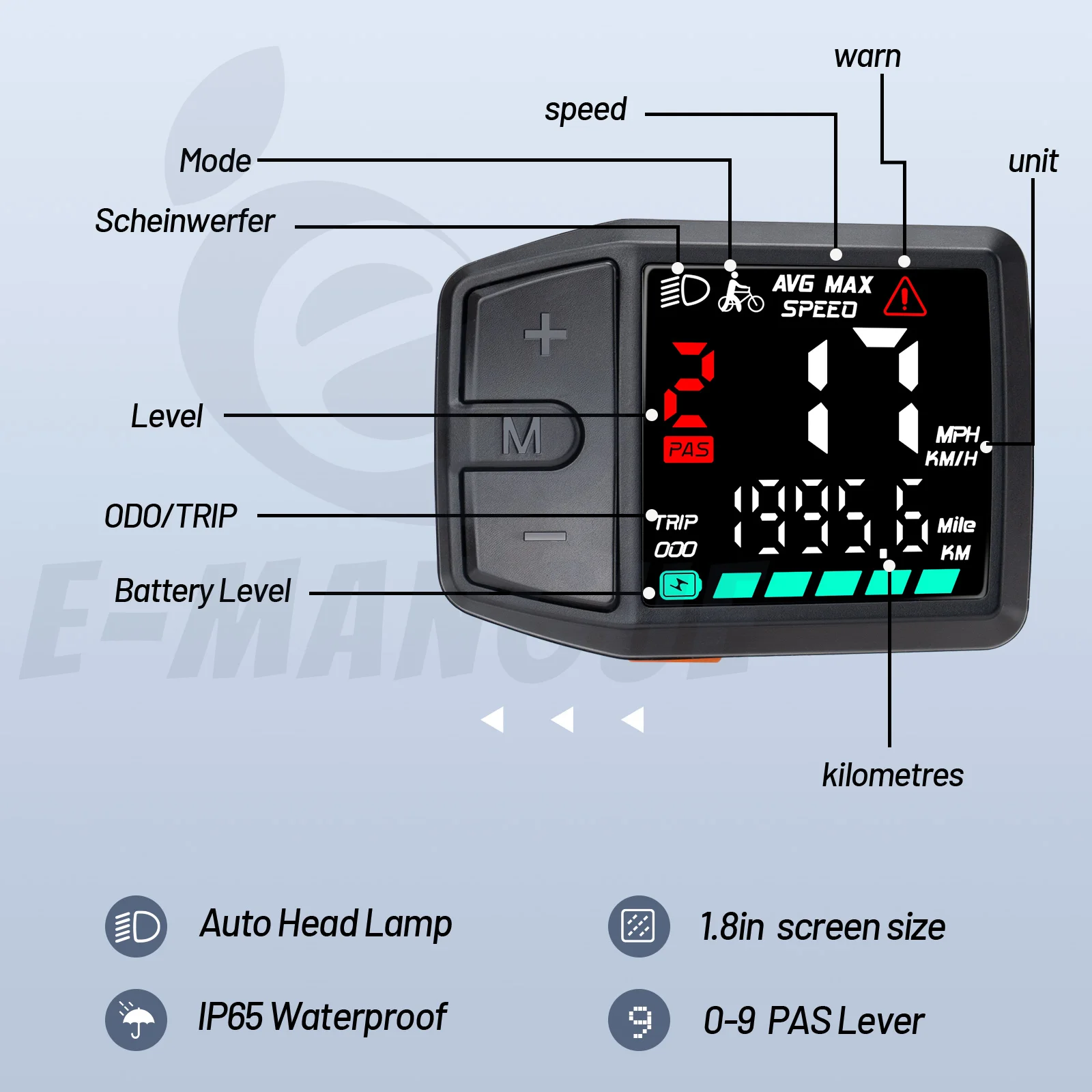 LED Display DZ41 Bluetooth Speedometer EBike Compatible with Bafang CAN Protocol 0-9 Levels M500 M600 G510 M620 M420 M300 M200