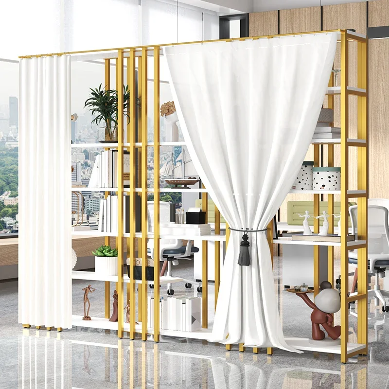 Wrought iron multi-layer partition rack restaurant screen floor-to-ceiling industrial wind display rack office entrance wall