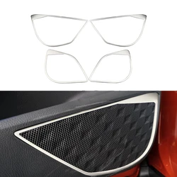 4Pcs Car Door Speaker Covers Audio Louder Trim for Toyota C-HR Chr 2016 - 2023 Stainless Steel Sticker Accessories