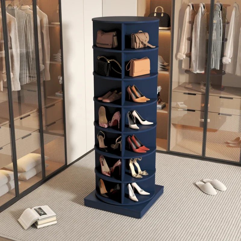 360degree Rotating Shoe Cabinet, 7-layer Cylindrical Storage Rack, Can Accommodate 28pairs of Shoes, Easy To Assemble, Shoe Rack