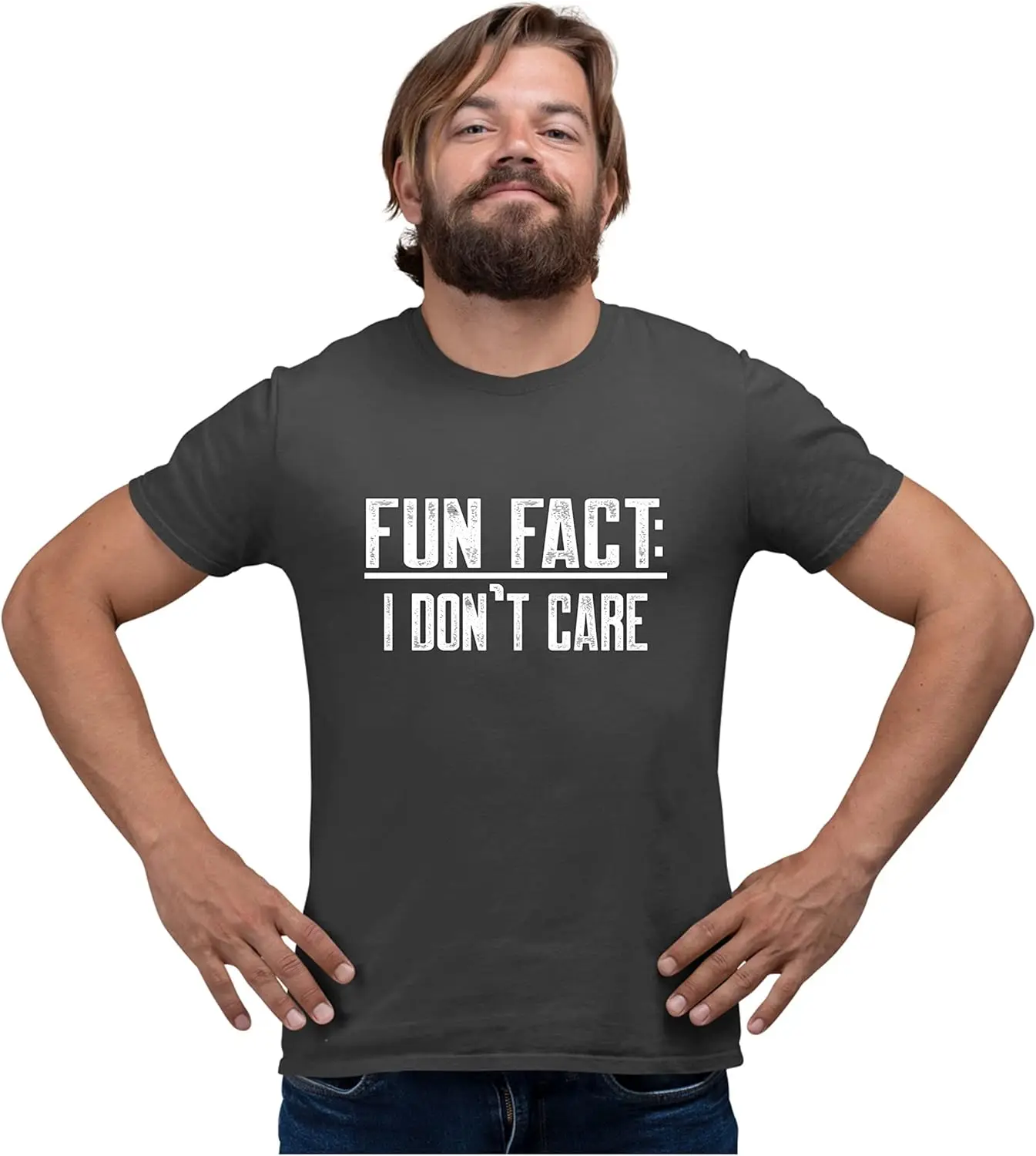 Go All Out Adult Fun Fact I Don't Care Funny T-Shirt