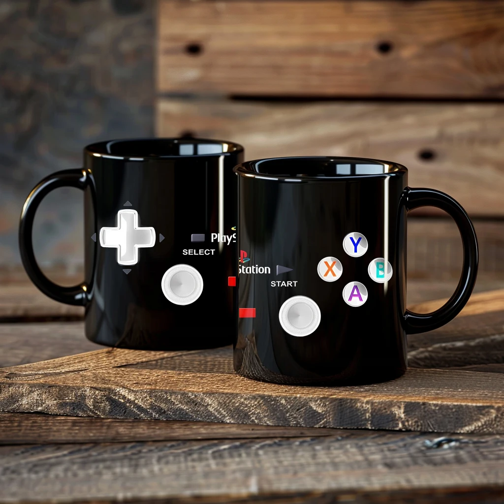 11oz Ceramic Game Controller Cup, Non-Slip Handle, Collectible for Gamers