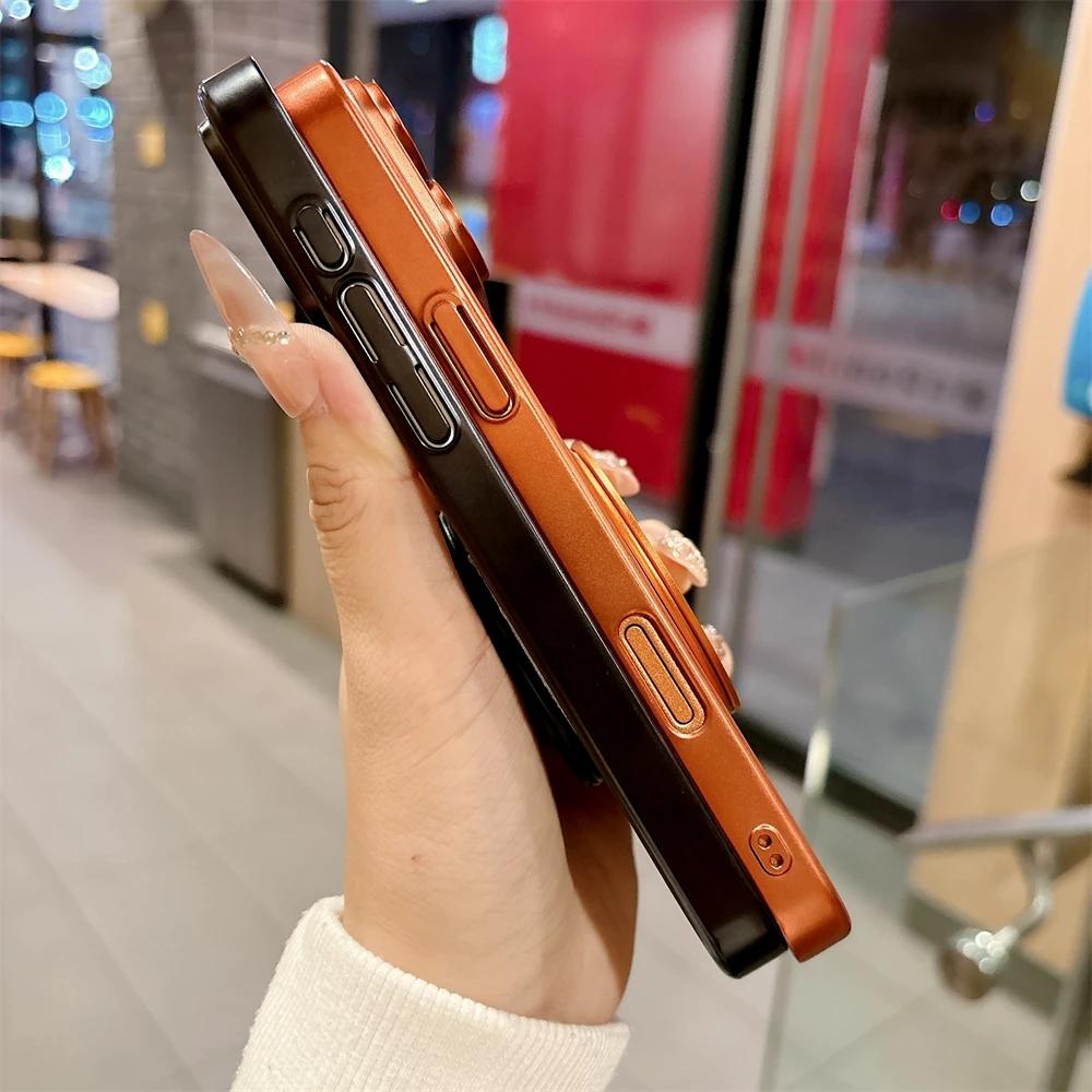 آيفون 17 قطعة ماتي تصفيح مرآة قوس الحال بالنسبة آيفون 17 16 15 14 13 12 11 برو ماكس زائد الهواء ل Magsafe المغناطيسي غطاء