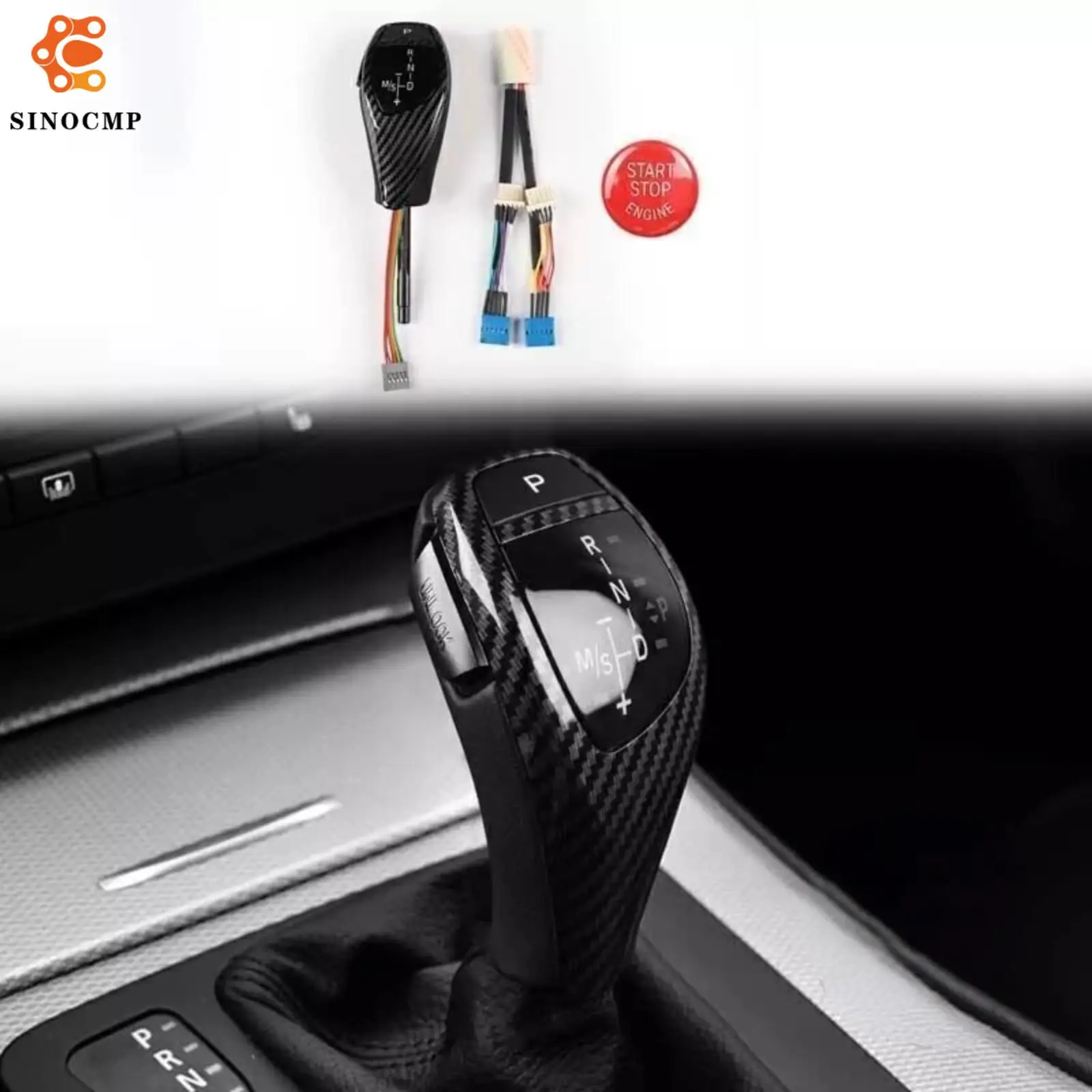 

Carbon Fiber Style Automatic LED Shift Knob Gear Shifter For BMW 1 3 Series E90 E92 E93 E81 E82 E84 Car Gear Shifter Accessories