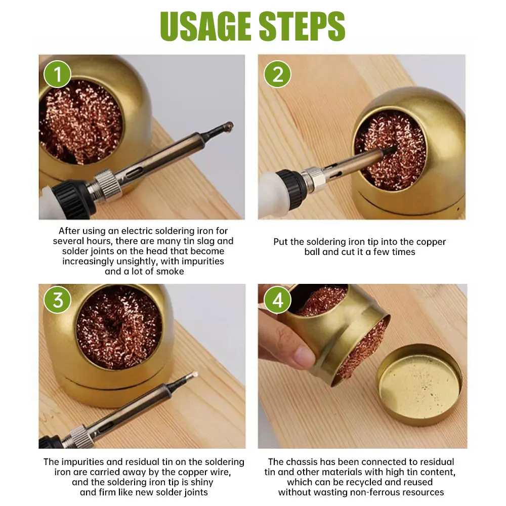 Welding Soldering Solder Iron Cleaning Solder Ball Repair Tool Soldering Iron Tips Cleaner Wire Brush with Stand Holder Set