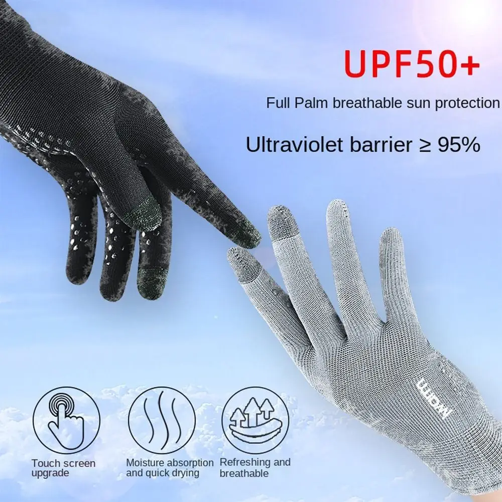

Fashion Sun Protection Outdoor Letter Touch Screen Five Fingers Men Gloves Climbing Women Sunscreen Gloves Korean Mittens