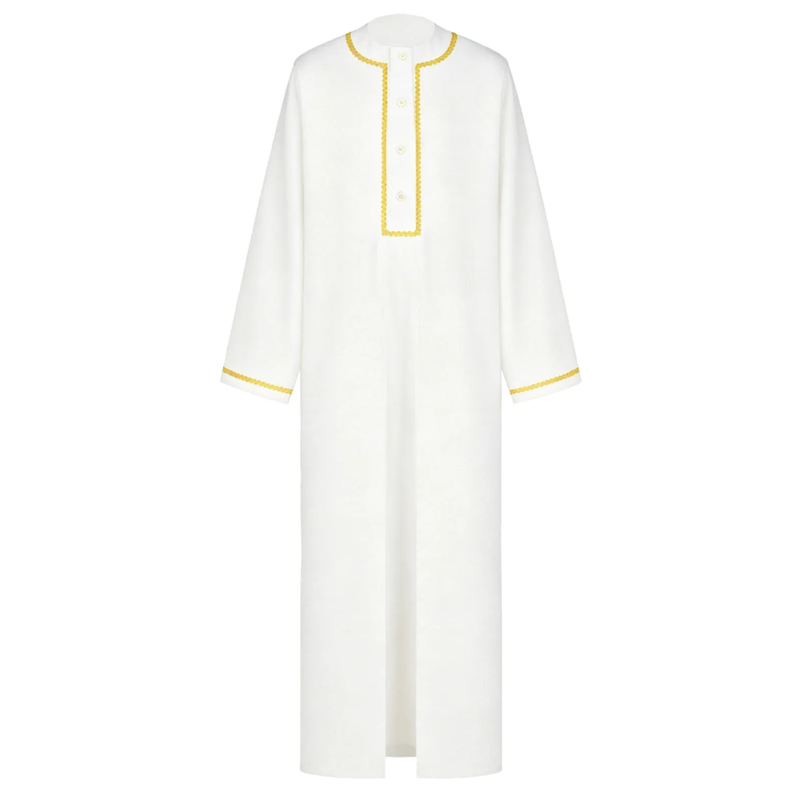 Children's Muslim Robe Kids Boys Jacquard Gold Trim Arab Gown Kaftan Arabic Thobe for Halloween Islamic Clothes Holiday Costume view 5