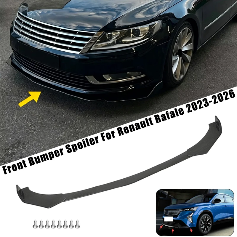 Sport Front Bumper Splitter Spoiler Lip For Renault Rafale 2023-2026 5Pcs Adjustable Sectional Car Exterior Tuning Body Kit