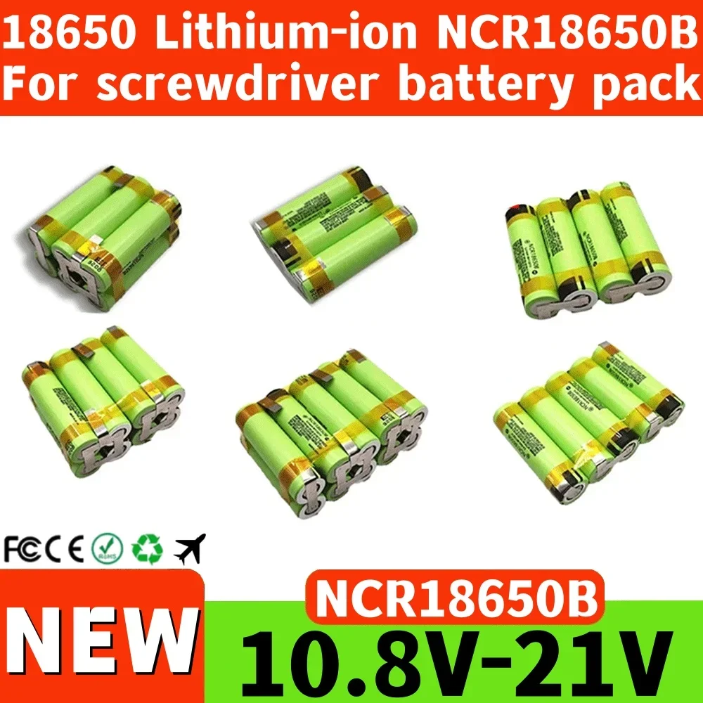 Original NCR18650B 2S 3S 4S 5S 6S 12V 14.4V 18V 21V 25V 18650 แบตเตอรี่ 3500 mAh/7000 mAh 20A Discharge ไขควงแบตเตอรี่