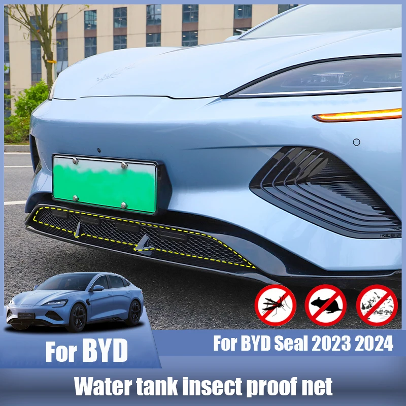 For BYD Seal 2023 2024 Automotive water tank grille air inlet tank insect proof net Automobile exterior decoration modification