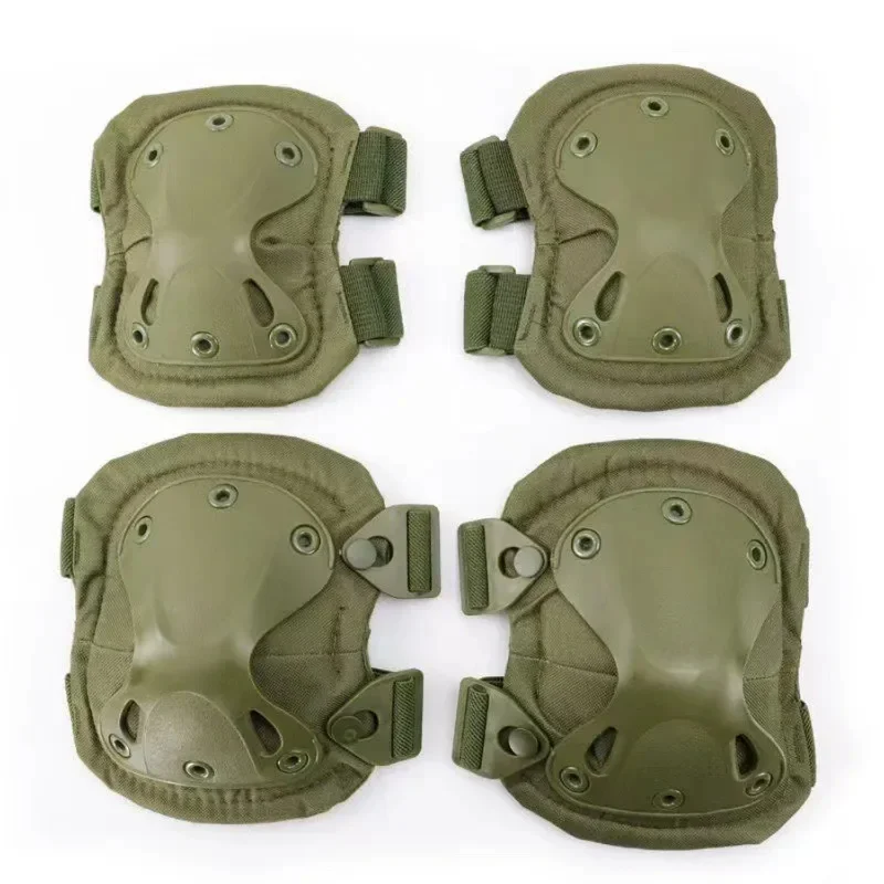 2 pares/set tático joelheira cotovelo cs protetor militar airsoft esporte ao ar livre caça joelheira equipamentos de segurança laser quente