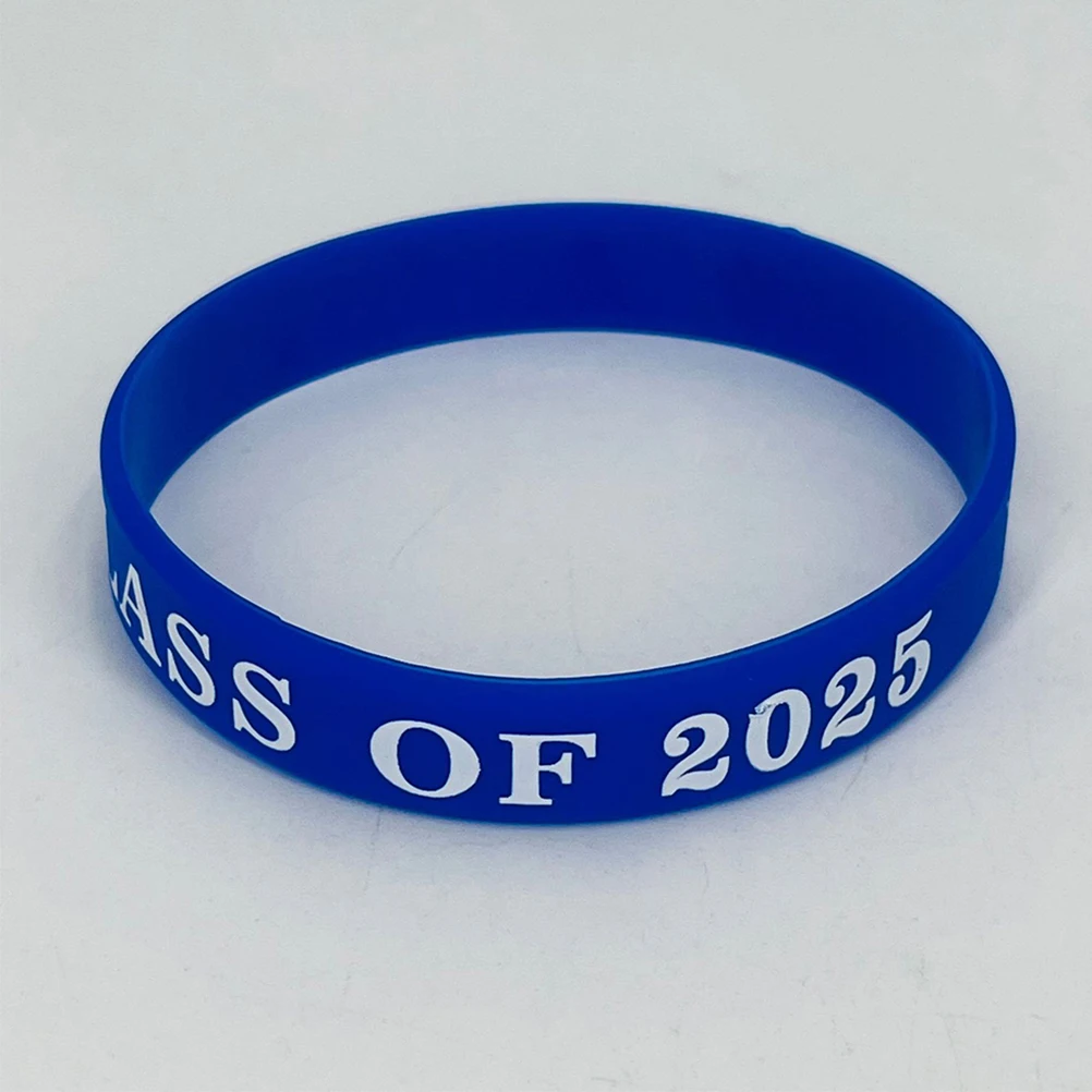 

24pcs Graduation Silicone Wristbands Class of 2025 Party Favors High School College Students Teachers Gifts Elastic Bracelets