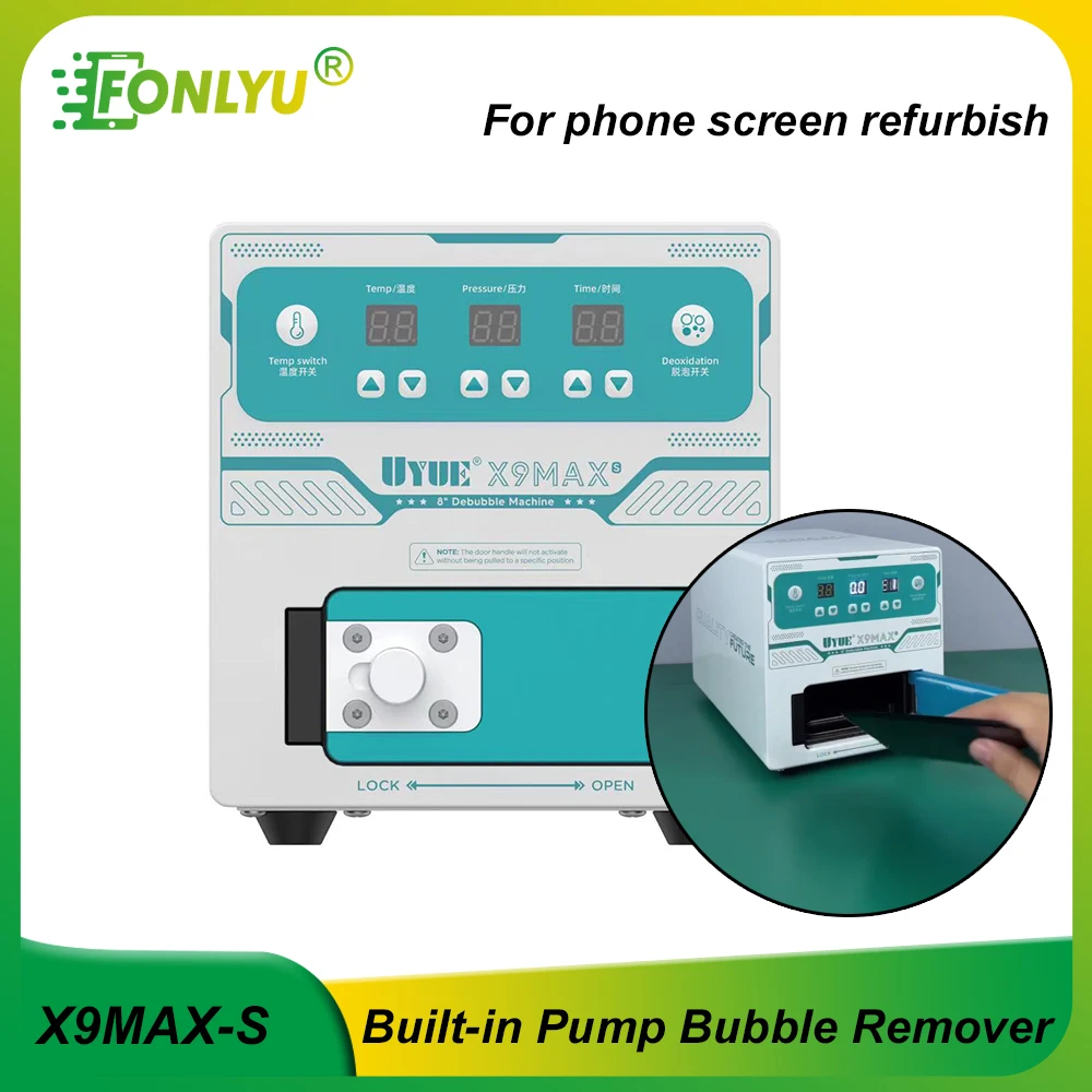 UYUE X9 Max-S 8inches Built-in Pump Screen Bubble Remover OCA Glass Debubbler Machine For iPhone Samsung Display Repair Tools