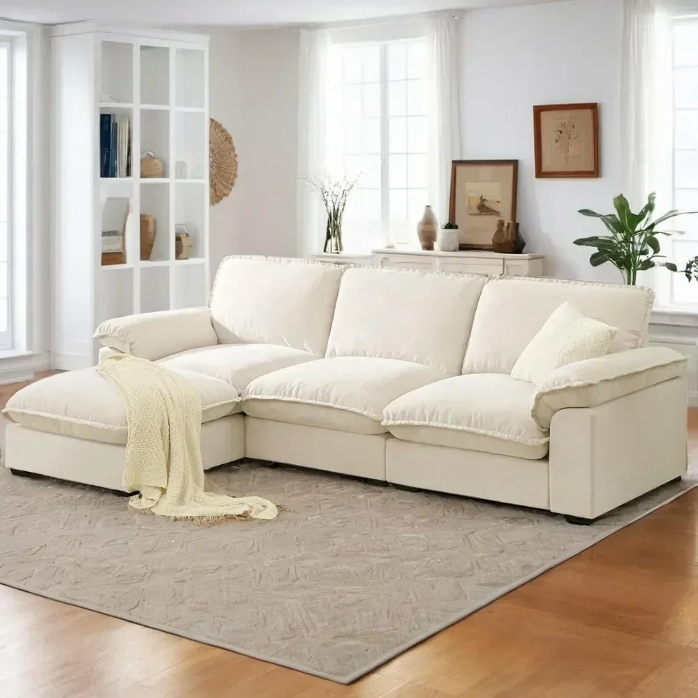 Modular Sectional Sofa Deep Seat Cloud Couch with Reversible Chaise L Shaped Couch with  Living Room Apartment Office