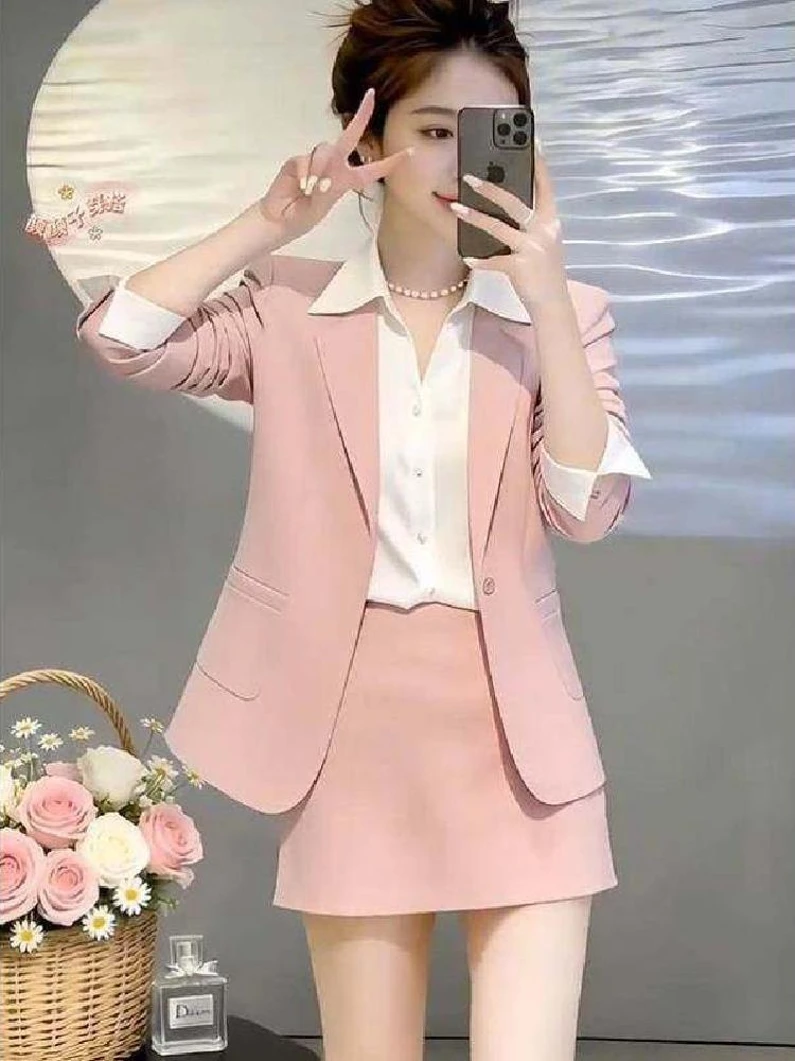 spring-2026-slim-fit-suit-jacket-high-waist-color-skirt-trendy-two-pocket-handkerchief-elegant-women's-fashion