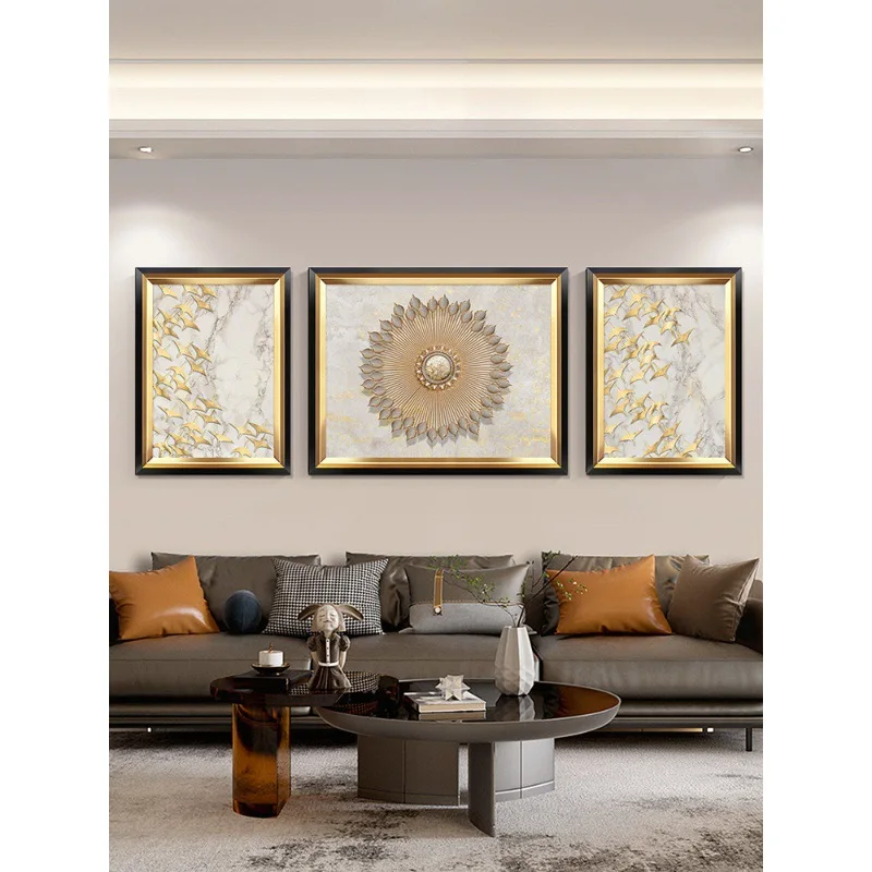 Europäischer Stil, Wohnzimmer, Hintergrundwand, dekorative Malerei, leichter Luxus, modern, dreidimensional, hochwertig