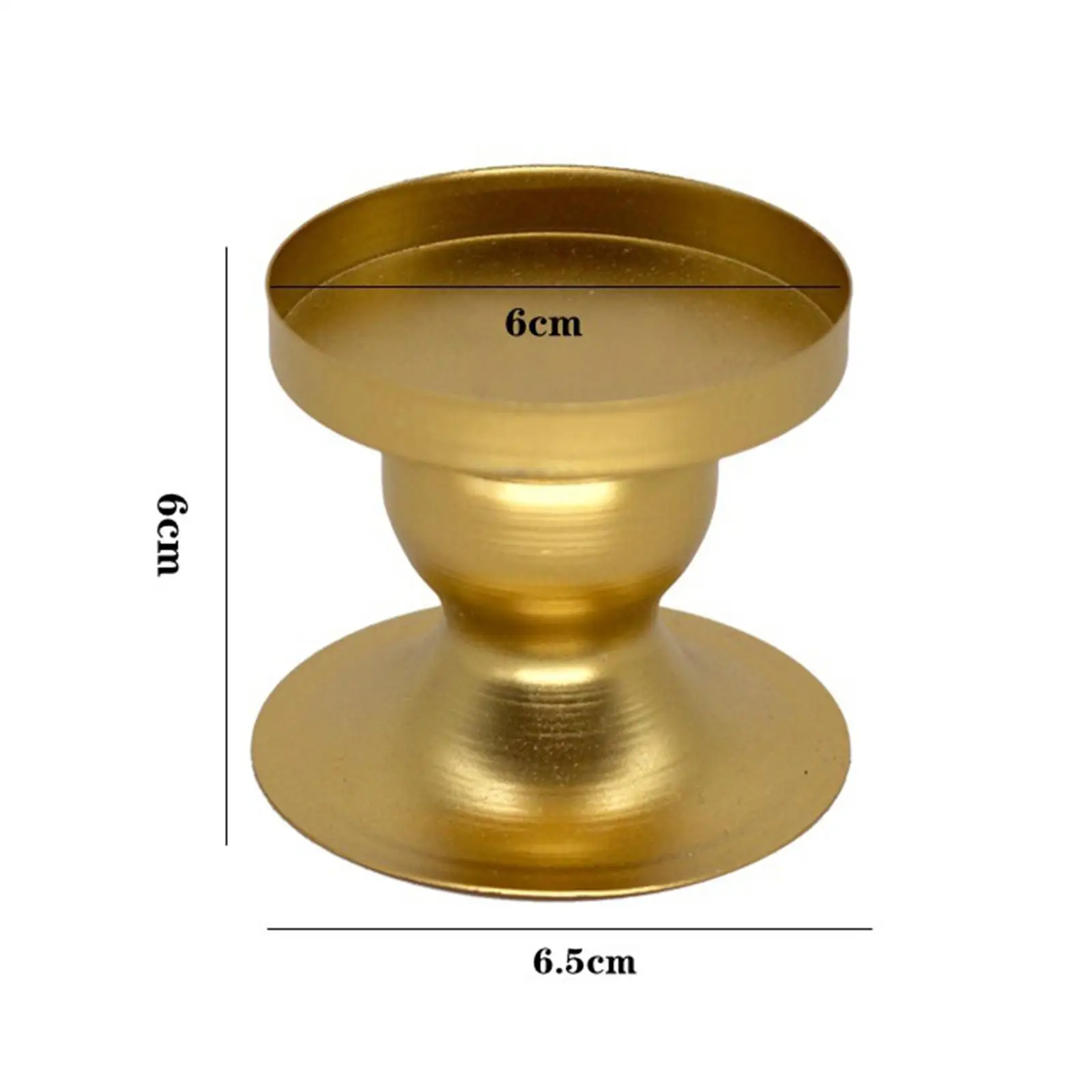 2Pcs Pillar Candle Candlestick Holder Decorative Metal Structure Table Ornament Height 6cm Candlelight Holder for Living Room
