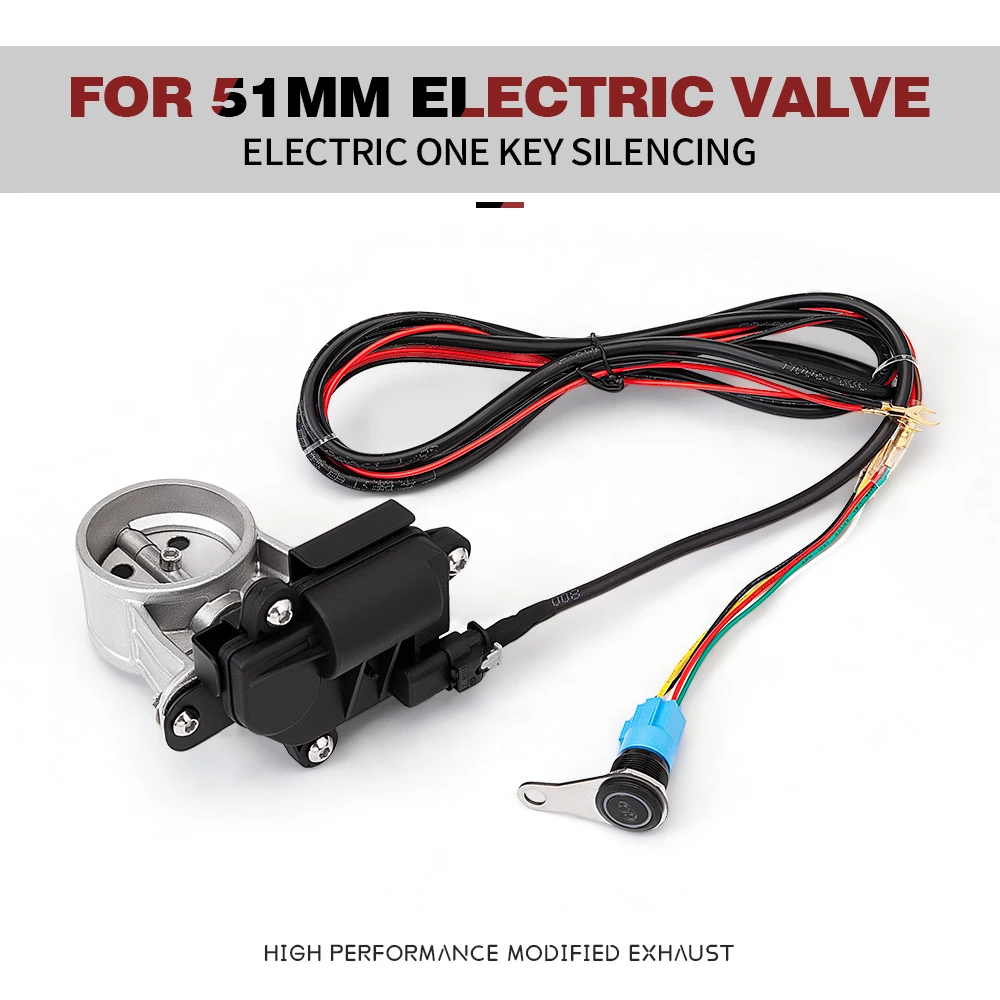 Suitable for 51mm motorcycle accessories stainless steel adjustable electric valve with one-button mute function