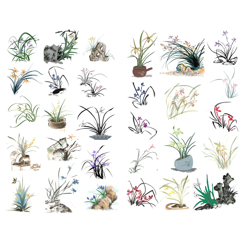 1 PCS Watercolor Dandelion Decor Cute Aesthetic Book Journal Stickers Scrapbooking Stationery Sticker Flakes Art Supplies