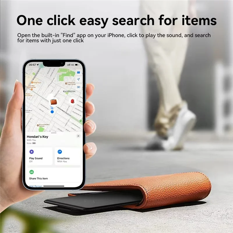 A69Z 2Pcs Wireless Charging Tracking Location Mini Wallet Tracker Card Waterproof GPS Locator Work For Iphone Find My Tracker