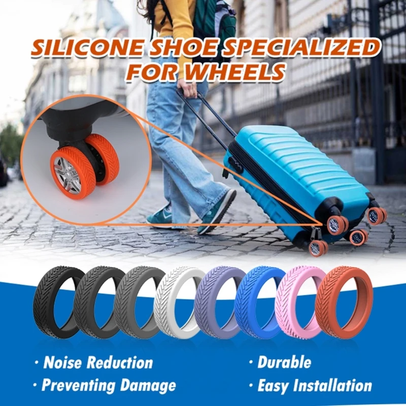 

8pcs Suitcase Wheel Cover Luggage Wheel Covers Luggage Silicone Protective Cover