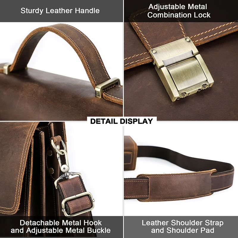 CONTACT\'S Genuine Leather Crossbody Bag for Men Luxury Password Designer Bag Shoulder Messenger Bags Casual Male Tote Handbag