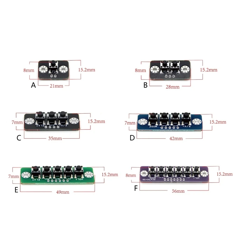 3 4 5 6Bit Independent Button Module MCU Module Switches Button Board Bluetooth-compatible Power Amplier