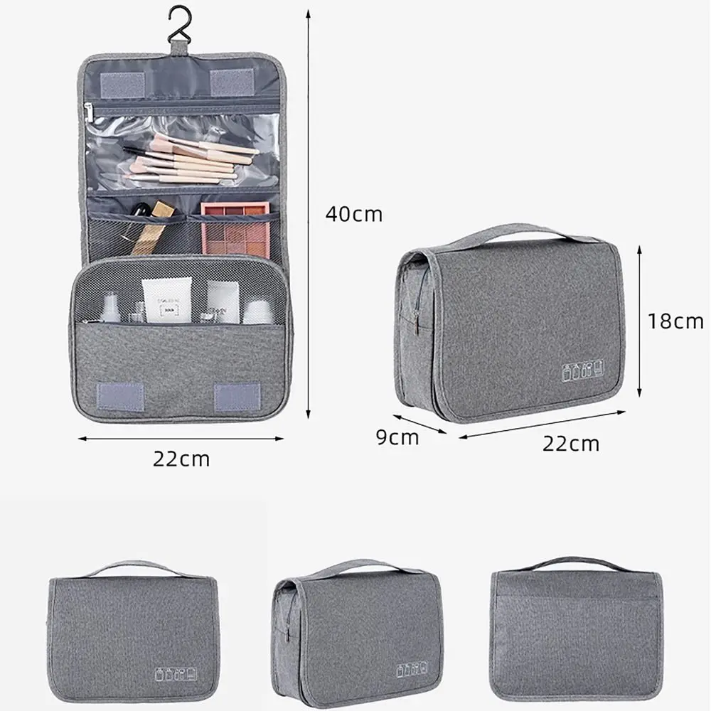 Large Capacity Portable Travel Toiletry Bag with Hanging Hook Waterproof Cosmetic Organizer Bag Multifunctional Water-resistant