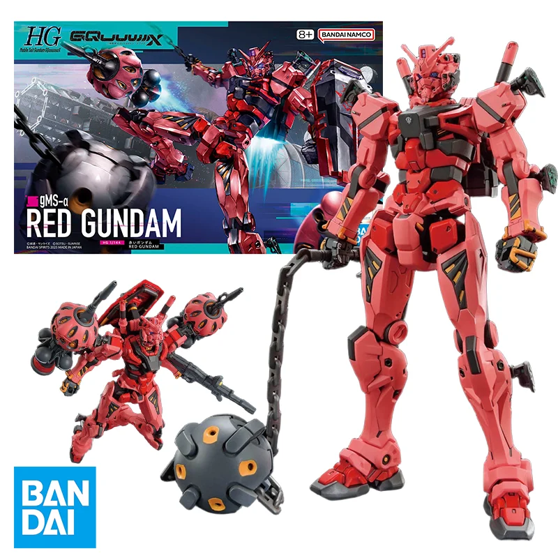 

Bandai Original Gundam Model Kit Anime Figure HG 1/144 Red Gundam Action Figures CollectionToys Gifts for Children Kids